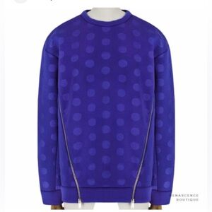 Stella McCartney Blue Crewneck sweatshirt Sweater with Geometric Pattern